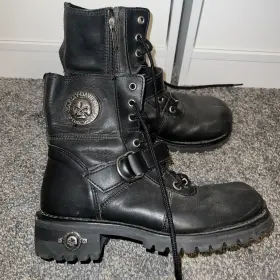 81979 Harley-davidson Skull Faded Glory Womens Motorcycle Boots Size 8 1/2