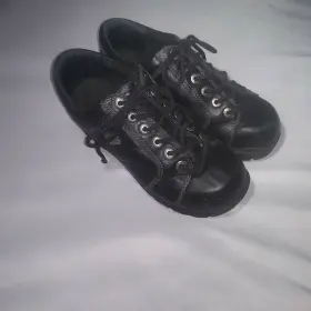 83280 Harley-davidson Womens Black Leather Lace Up Oxford Shoes Size 8