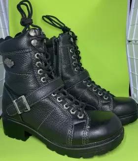 85280 Harley-davidson Leather Motorcycle Boots Women S Size 7.5 Awesome