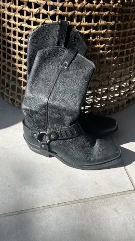 91202 Harley-davidson Korsen Harness Boots Men S Size 9 Black Pebbled Leather