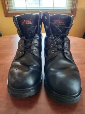 94112 Harley-davidson Riding Boots Black Men Size 11 Distressed Leather 94112 Harley-davidson Riding Boots Black Men Size 11 Distressed Leather