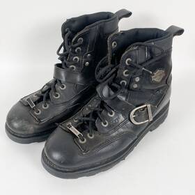 Harley-davidson 94119 Brake Men 9 Leather Motorcycle Biker Riding Boots Black