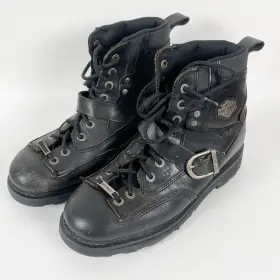 94119 Harley-davidson Brake Men 9 Leather Motorcycle Biker Riding Boots Black