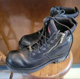 91541 Harley-davidson 94541 Black Mid-top Boots Size 12 Mens Good Used Condition #91541