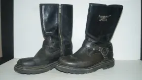 95143 Harley-davidson Mens No. Black Leather Boots Size 9 1/2