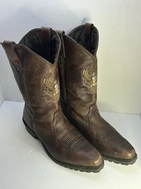 95261 Harley-davidson Brown Leather Boots Mens Size 13 Hondo Western Eagle #95261