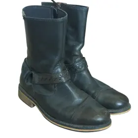 95276 Harley-davidson Mens 10.5 Motorcycle Boots Black Leather Harness Platform Zip 95276 Harley-davidson Mens 10.5 Motorcycle Boots Black Leather Harness Platform Zip