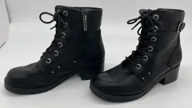D83592 Harley-davidson Motorcycle Boots Evie Womens 11m Black Leather Shoes