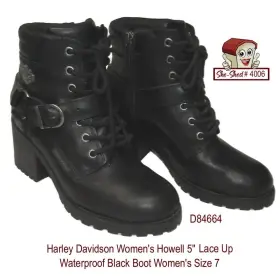 D84664 Harley-davidson Womens Howell Waterproof Black Boots Size 7 D84664 Harley-davidson Womens Howell Waterproof Black Boots Size 7