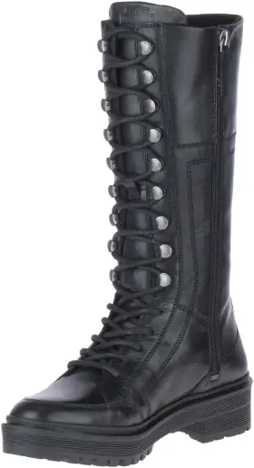 D84744 Harley-davidson Womens Dalwood 12-inch Black Motorcycle Boots 9