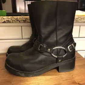 D85298 Harley-davidson Davison Women S Blackd85298 Leather Boots 9.5m See Heels