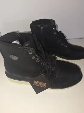 D93777 Harley-davidson New Genuine Size 12 Hagerman 5 Inch Seam Black Leather Boots