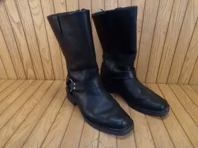 D93845 Harley-davidson Inch Korsen Mens Black Leather Harness Zip Boots Size 11 M