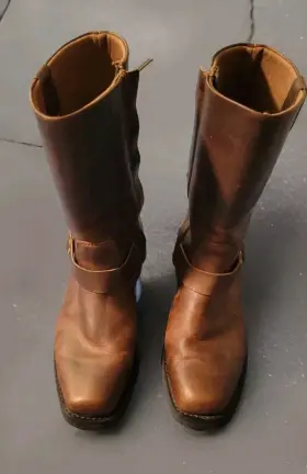 D93846 Harley-davidson Genuine Size 11m Korsen Mens Brown Harness Boots Vgc 13 Inch