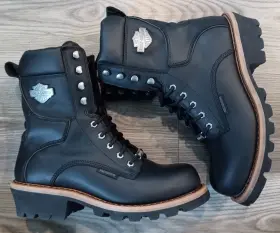 D95188 Harley-davidson Men Tyson Logger Black 7.5 Inch Motorcycle Boots - Us 11m