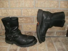 D96073 Harley-davidson Fletcher Harness Boots Men 10.5 M/side Zip Black 96073 Msrp 200