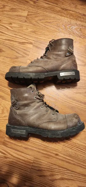 D96104 Harley-davidson Brown Leather Riding Boots Size 10m