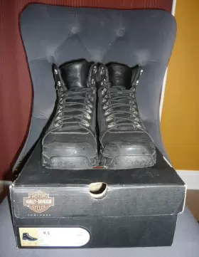 D96132 Harley-davidson Mens Parkwood Black Leather And Mesh Motorcycle Left Boot 9.5 M
