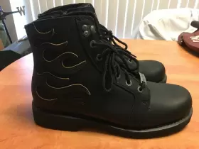 D96188 Harley-davidson Licensed Mens Biker Boots Black Leather Us 12m Uk 11