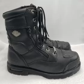 D98308 Harley-davidson Mens Riddick 8 Inch Lace Up Black Motorcycle Boots Sz 12m