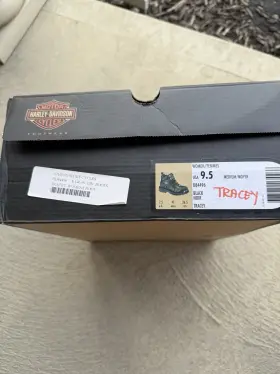 Hd84496 Harley-davidson Cycle Black Leather Boots Women S Usa Size 9.5 Heeled Side Zip