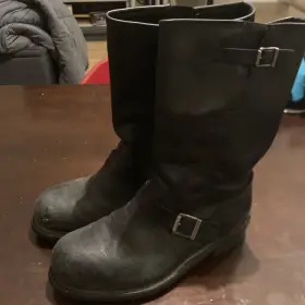 Z41pt99 Harley-davidson Hd Vintage 2003 Slide-on 100th Anniversary Year Blk Leather Steel Toe Boots 11.5