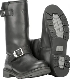 361-80111 Highway 21 Riding Boots Primary Engineer Leather Black Buckle Closure Mens 11 Pair