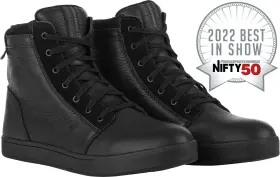 361-99607 Highway 21 Axle Leather Waterproof Shoes Black Size 07