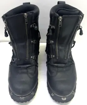 Btm1009 Hot Leathers 192359127597 Mens 10 Us Black Leather Lace Up Boots With Zipper