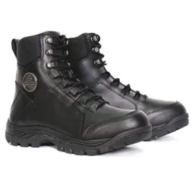 Btm1010 Hot Leathers 192359127863 Mens Black Leather Swat Style Lace Up Boots Size 10 Us