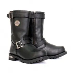 Btm1005 Hot Leathers 192359809677 Mens Black 10-inch Tall Round Toe Engineer Leather Boots
