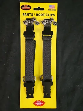 8924-pb Hot Leathers 8 Inch Motorcycle Adjustable Pant Bungee Boot Clips Plain Black