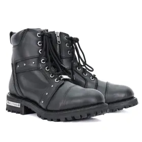 Btl1010 Hot Leathers Ladies 7-inch-tall Zip-up/lace-up Studded Boots Btl1010 Hot Leathers Ladies 7-inch-tall Zip-up/lace-up Studded Boots