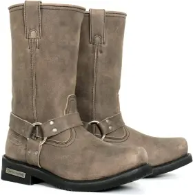 Btm1003-group-stnbr-8 Hot Leathers Mens 11 Stone Wash Brown Harness Leather Motorcycle Boots 8