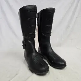 3403-0234 Icon Sacred Tall Leather Motorcycle Boots Black Womens 5.5 Us Closeout Was 150