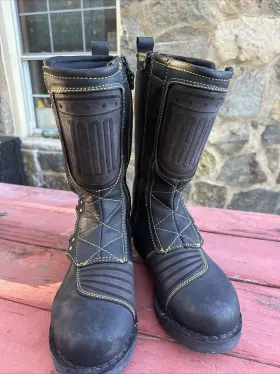 3403-0851 Icon 1000 Men S 10-10.5 Elsinore Black Motorcycle Riding Boots Leather