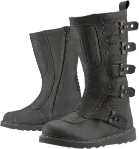 3403-1209 Icon Elsinore For 2 Ce Motorcycle Boots - Black Size 8 Durable Leather &
