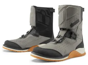 3403-1253 Icon Alcan Ce Mens Waterproof Motorcycle Boots Gray 12 Usa