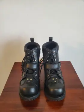 Bos49003 M-boss Mens 7inch Road Captain Black Motorcycle Boots Size 9.5