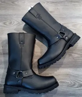 Bos49001 M-boss M Boss Men 12-inch Black Harness Leather Motorcycle Boots - Size 10