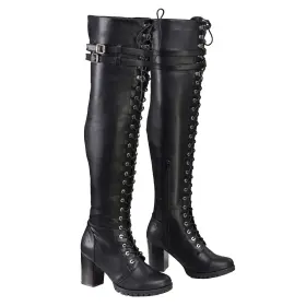 Milwaukee Leather 192359327980 Womens Tall Premium Black Fashion Casual Biker Style Boots