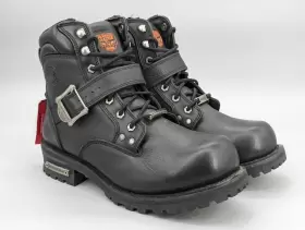 Milwaukee Leather 226001102806 Mens 6 Inch Side Buckle Ankle Motorcycle Boots Black Size 10.5