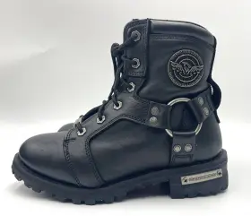 Mbl9302 Milwaukee Leather Women Size 6 Lace-up Harness Boots Side Zipper Entry