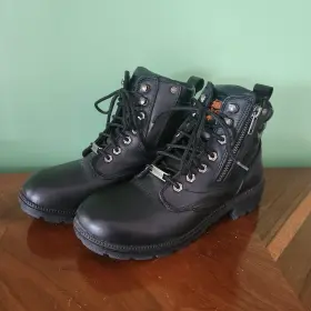 Mbl9320 Milwaukee Leather Premium Black Motorcyle Boots Lace-up Zip Womens Size 9 Euc