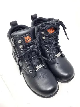Mbl9320w Milwaukee Leather Womens Black Wide-width Lace-up Motorcycle Boots 6.5