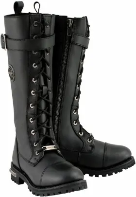 Mbl9355w-blk Milwaukee Leather Womens Wide-width Black 14 Inch Lace-up High-rise 9 Wide