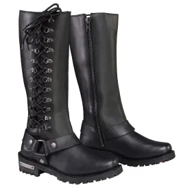 Mbl9365w-blk-10w Milwaukee Leather Women S Motorcycle Boots 14 Inch Square Toe Tall Black