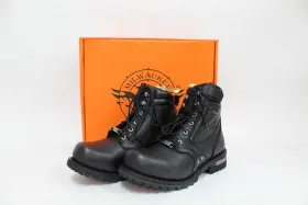 Mbm9050w Milwaukee Leather Mens Black 6 Inch Lace-up Motorcycle Boots With Zipper - 9.5