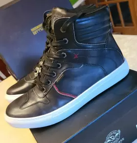 Mbm9152 Milwaukee Leather Mbm9152-black-10 Mens Vintage Black High-top Reinforced Street