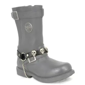Mla3007-chain Milwaukee Leather Silver Classic Skull Heads Biker Chain For Motorcycle Boots